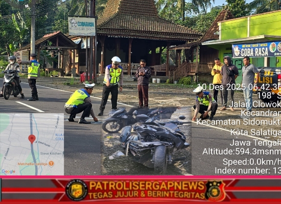 Kecelakaan Lalu Lintas di Simpang Empat Gamol, Satu Pengendara Alami Luka Ringan