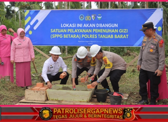 Dukung Ketahanan Pangan dan Gizi, Kapolres Tanjab Barat Pimpin Groundbreaking Dapur SPPG Betara