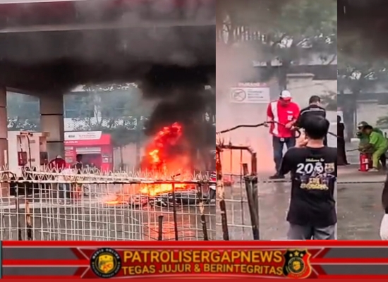 Satu Unit Motor Terbakar di SPBU Hyundai Cikarang, Diduga Akibat Percikan Api saat Isi BBM