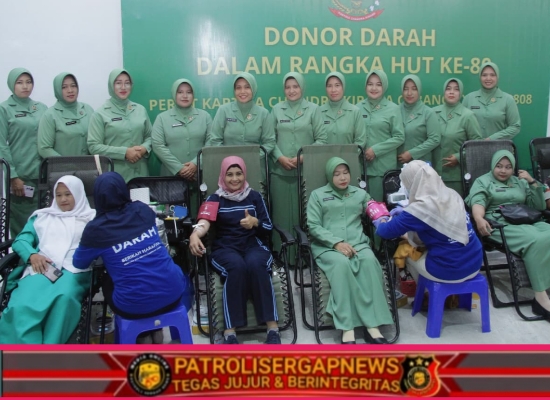 Setetes Darah Sejuta Harapan, Peringati HUT Persit Ke 80 Kodim 0808 Blitar Gelar Donor Darah