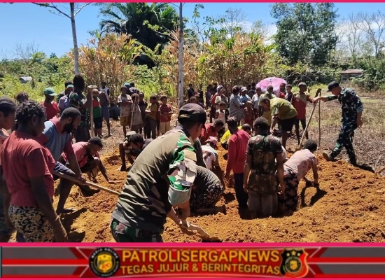 Pos Koroway Satgas Yonif 123/Rajawali Tunjukkan Kepedulian Sosial Melalui Bantuan Pemakaman Warga