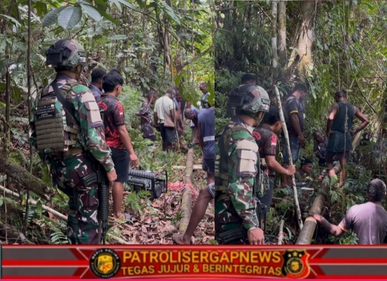 Satgas Pamtas RI–PNG Kewilayahan Yonif 763/SBA Bantu Warga Pembuatan Air Bersih