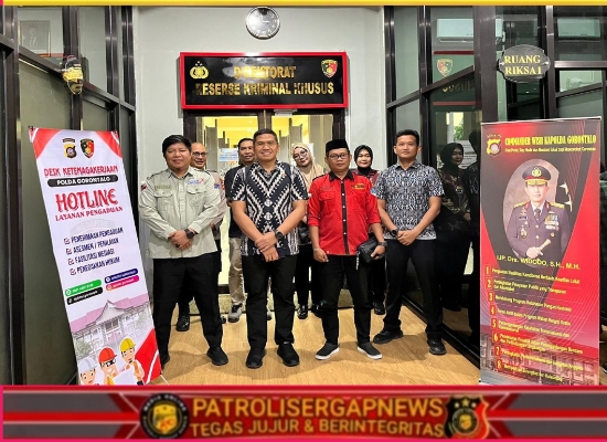 Dirreskrimsus Polda Gorontalo Pimpin Audiensi dan Sosialisasi Posko Desk Ketenagakerjaan Bersama Serikat Pekerja
