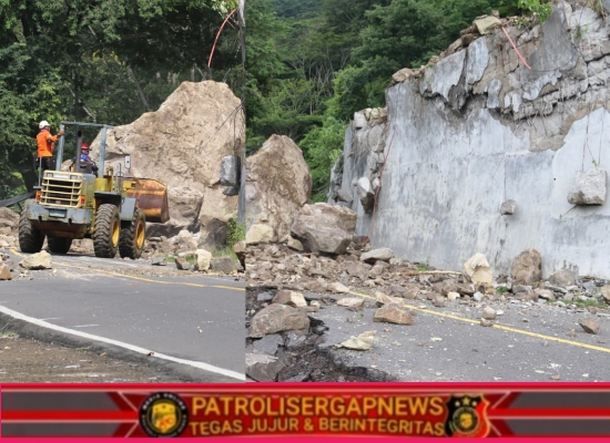 Akses Nasional Lumpuh Akibat Batu Besar Longsor, Tim Gabungan Lakukan Asesmen dan Pemetaan