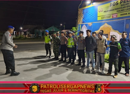 Apel Malam Pos Pelayanan Ops Ketupat Seulawah Digelar di Terminal Kandang, Personel Gabungan Siap Beri Pelayanan Maksimal