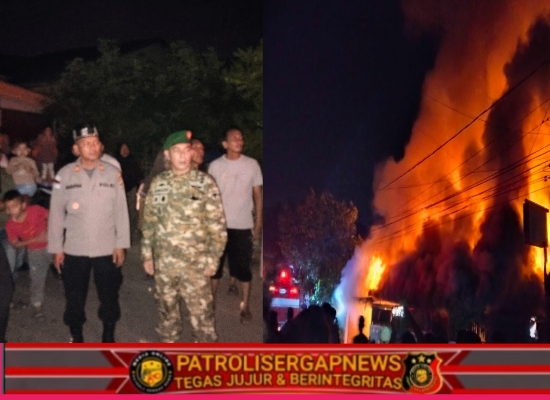 Polisi Turun ke TKP Kebakaran Dua Rumah Permanen di Banda Sakti, Kerugian Ditaksir Ratusan Juta