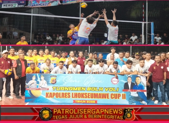 Laga Pembuka Kapolres Lhokseumawe Cup II: Meurah Mulia Tumbangkan Yanco VC dalam Drama Lima Set