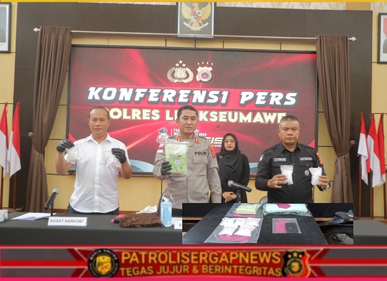 Polres Lhokseumawe Gagalkan Transaksi Sabu 1,5 Kg, Satu Pelaku Ditangkap Tiga DPO