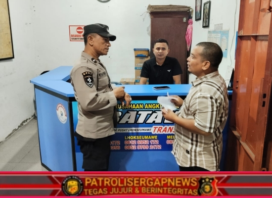 Patroli Malam di Terminal, Polsek Banda Sakti Antisipasi Guantibmas dan Beri Rasa Aman Penumpang