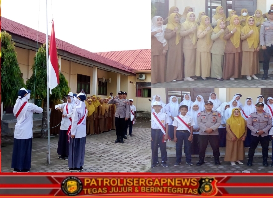 Perkuat Sinergitas, Kapolsek Peudada Pimpin Upacara Bendera di SMPN 1 Peudada
