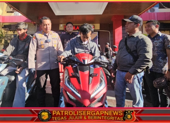 Polres Probolinggo Temukan dan Serahkan Motor yang Hilang, Korban Curanmor Tersenyum Riang