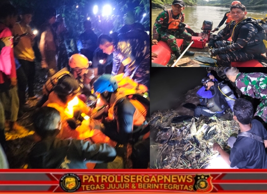 Aksi Sigap TNI AL dan Tim SAR Gabungan Evakuasi Korban Tenggelam di Sungai Cisanggarung