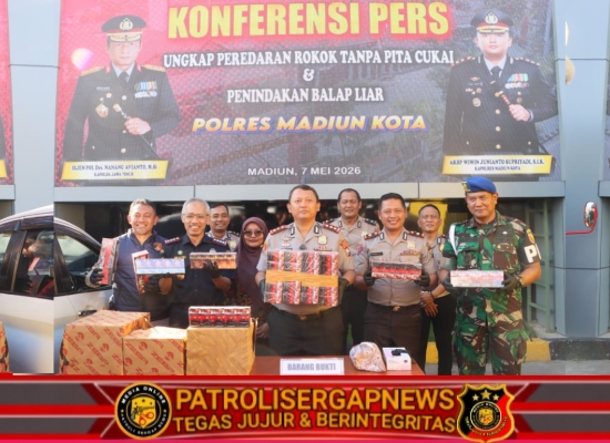 Polres Madiun Kota Gagalkan Pengiriman 3,1 juta Batang Rokok Ilegal Lintas Provinsi