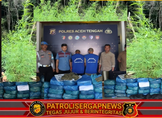 Gagalkan Peredaran 62 Kilogram Ganja, Satresnarkoba Polres Aceh Tengah Ringkus Dua Pelaku