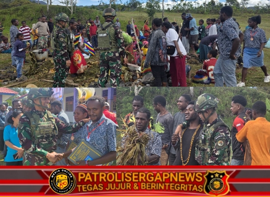 Membina Generasi Muda Papua, Satgas Yonif 521/DY Hadir dalam Acara Kelulusan dan Pelepasan Siswa Kelas XII SMAN di Distrik Eragayam