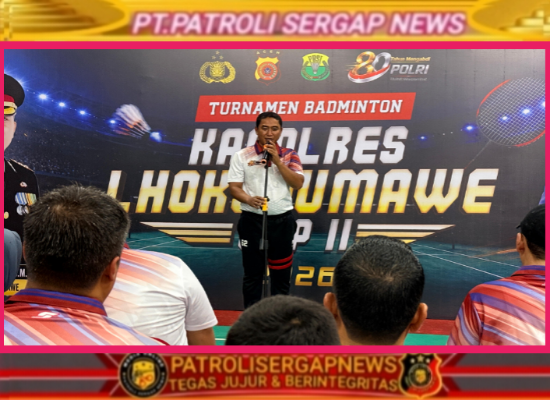 Kapolres Lhokseumawe Buka Turnamen Badminton Kapolres Cup II, Meriahkan HUT Bhayangkara ke-80