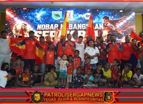 Semangat Piala Dunia ; TNI dan Masyarakat Nobar kebangsaan