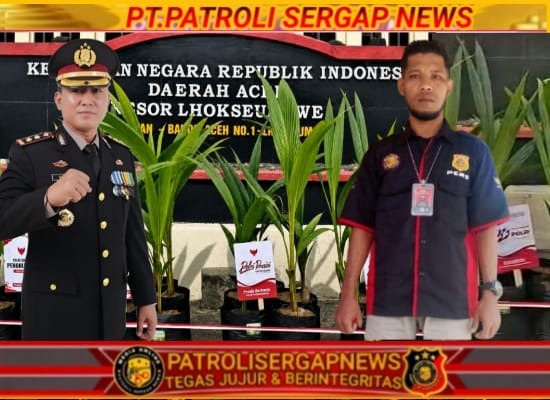 Inovasi Hari Bhayangkara ke-80: Polres Lhokseumawe Ganti Papan Bunga dengan Bibit Pohon