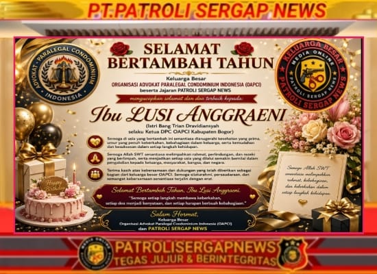 OAPCI dan Kaperwil Patrolisergapnews.com Sampaikan Ucapan Selamat Ulang Tahun kepada Ketua DPC OAPCI Kabupaten Bogor, Lusi Anggraeni