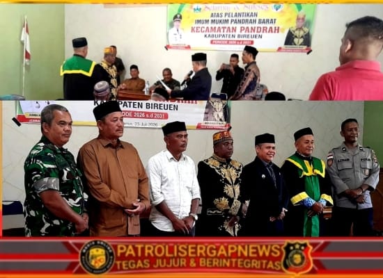 Camat Pandrah Lantik Muhammad Nur sebagai Imum Mukim Pandrah Barat, Perkuat Sinergi Pemerintahan Gampong