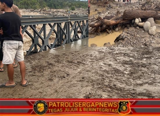 Polisi Cek Kondisi Sungai di Sawang Usai Luapan Air, Arus Berangsur Surut dan Situasi Terkendali