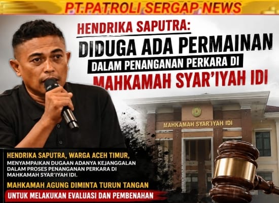 Diduga Ada Kejanggalan Penanganan Perkara di Mahkamah Syar’iyah Idi, Mahkamah Agung Diminta Turun Tangan