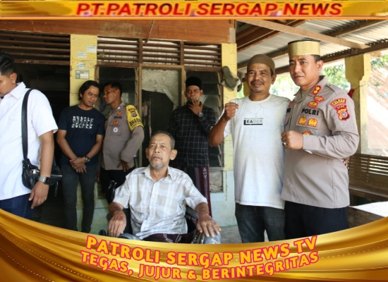 Kapolres Lhokseumawe Serahkan Kursi Roda dan Sembako kepada Warga Sakit Menahun di Sawang