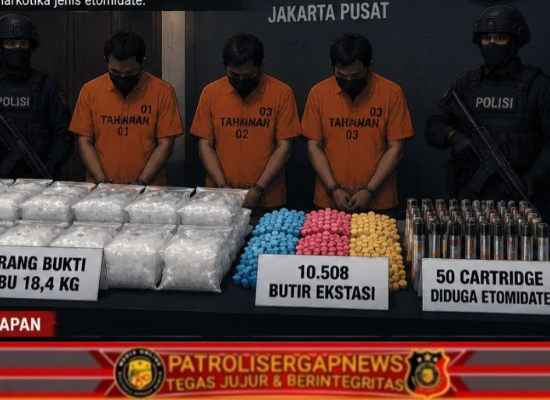 Polres Jakpus Tangkap 3 Pengedar Narkoba, 18,4 Kg Sabu dan Ribuan Ekstasi Disita