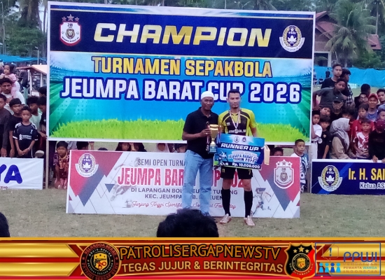 Alga FC Raih Juara Dua Jeumpa Barat Cup 2026, Bawa Pulang Hadiah Rp10 Juta
