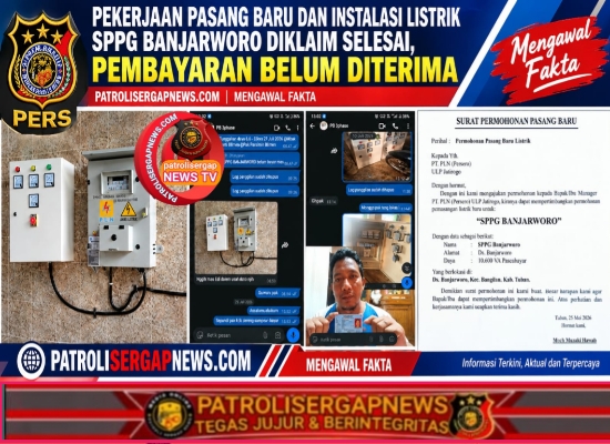 Pekerjaan Pasang Baru Dan Instalasi Listrik Sppg Banjarworo Diklaim Selesai, Pembayaran Edy Prasetyo Disebut Belum Diterima