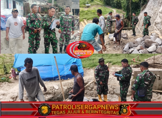 Dandim 0205/Tanah Karo Letkol Inf Robert Panjaitan, Tinjau Langsung Progres Pembangunan Jembatan Merah Putih