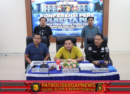 Polisi Pati Tangkap Pelaku Penganiayaan Berat di Juwana, Sabit Diamankan sebagai Barang Bukti
