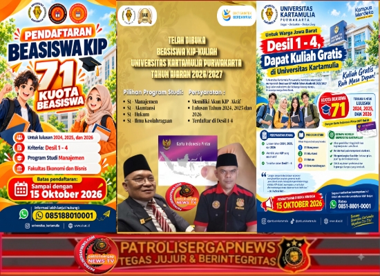 Untuk Warga Jawa Barat Desil 1-4, Dapat Kuliah Gratis di Universitas Kartamulia