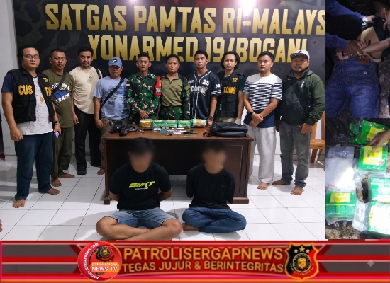 Satgas Pamtas Yonarmed 19/Bogani Gagalkan Penyelundupan 5,269 Kg Sabu di Perbatasan Malaysia