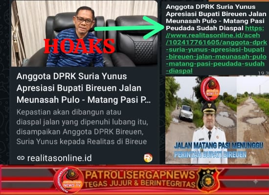 Riski Kaperwil Aceh Patrolisergabnews.com Desak Anggota DPRK Bireun Suria Yunus Jangan Menyebar Berita Hoak.