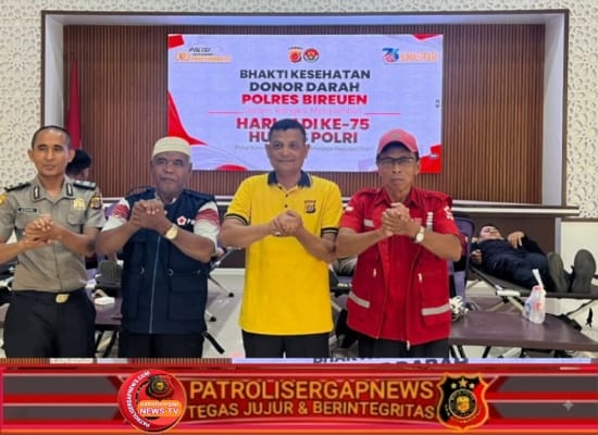 Polres Bireuen Gelar Donor Darah Sambut Hari Jadi Ke-75 Humas Polri