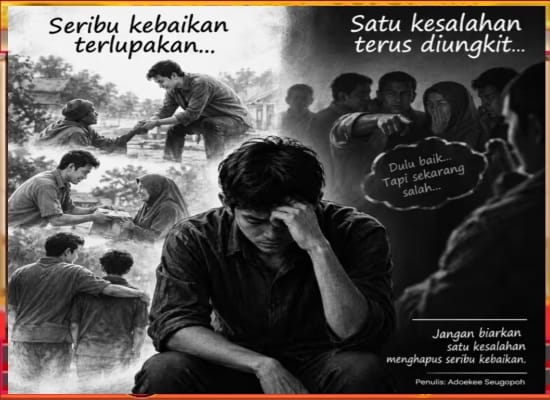 Opini: Seribu Kebaikan Dikubur, Satu Kesalahan Dipamerkan  Beginikah Wajah Manusia Yang Lupa Diri